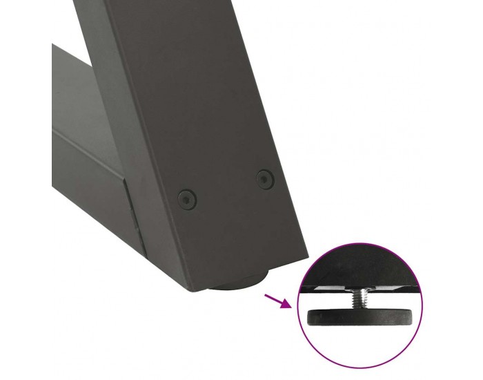 Sonata H Крака за маса за хранене 2 бр Антрацит 90x(72-73,3) cm Стомана