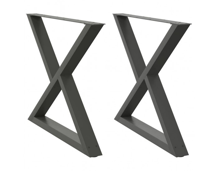 Sonata H Крака за маса за хранене 2 бр Антрацит 90x(72-73,3) cm Стомана
