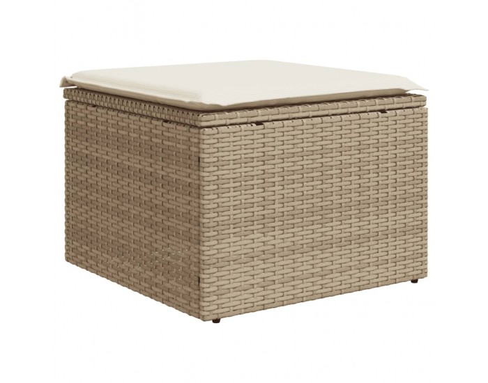 Sonata H Градински диван с възглавници, 11 части, бежов полиратан