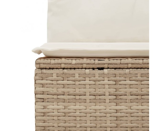 Sonata H Градински диван с възглавници, 11 части, бежов полиратан