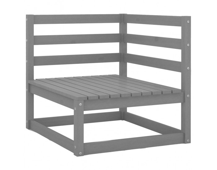 Sonata H Градински ъглови дивани, 2 бр, сиви, бор масив