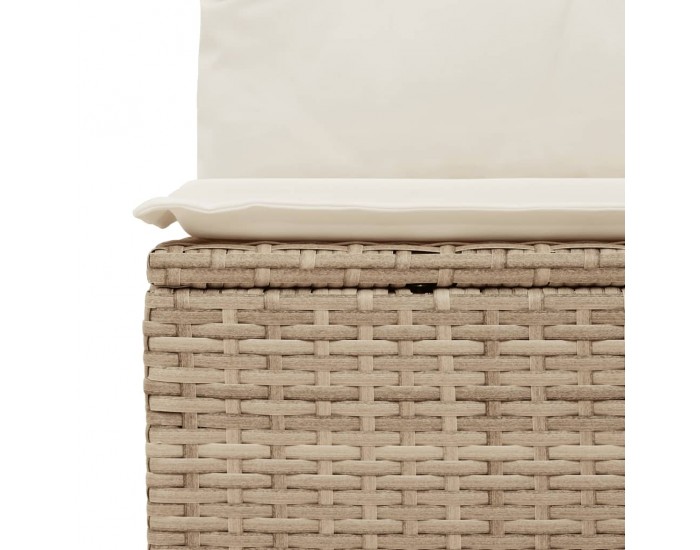 Sonata H Градински комплект диван с възглавници 9 части бежов полиратан