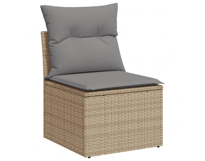 Sonata H Градински комплект диван с възглавници 5 части бежов полиратан