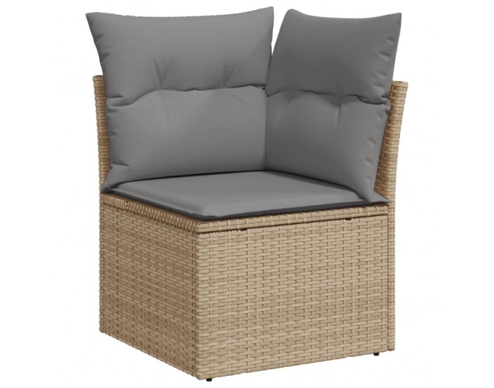 Sonata H Градински комплект диван с възглавници 5 части бежов полиратан