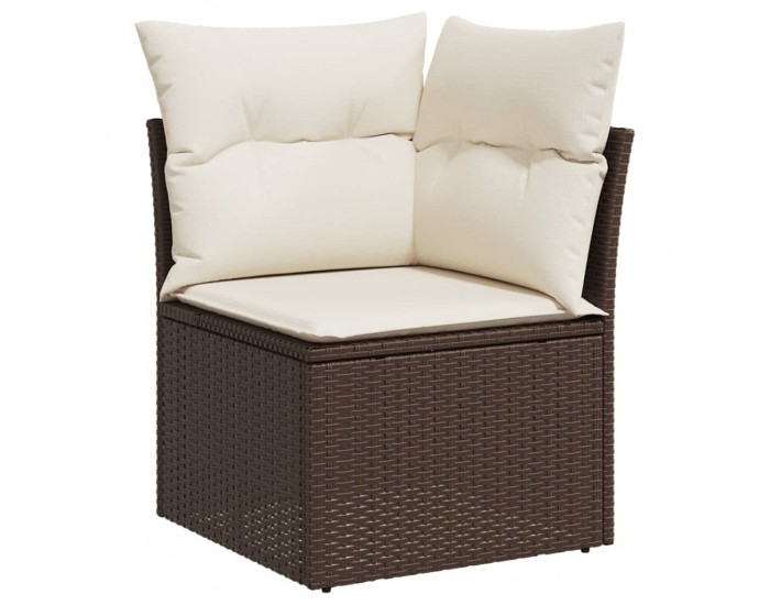 Sonata H Градински комплект с възглавници, 3 части, кафяв, полиратан