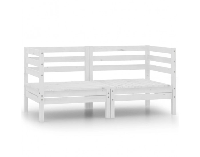 Sonata H Градински ъглови дивани, 2 бр, бели, бор масив