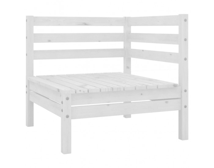 Sonata H Градински ъглови дивани, 2 бр, бели, бор масив