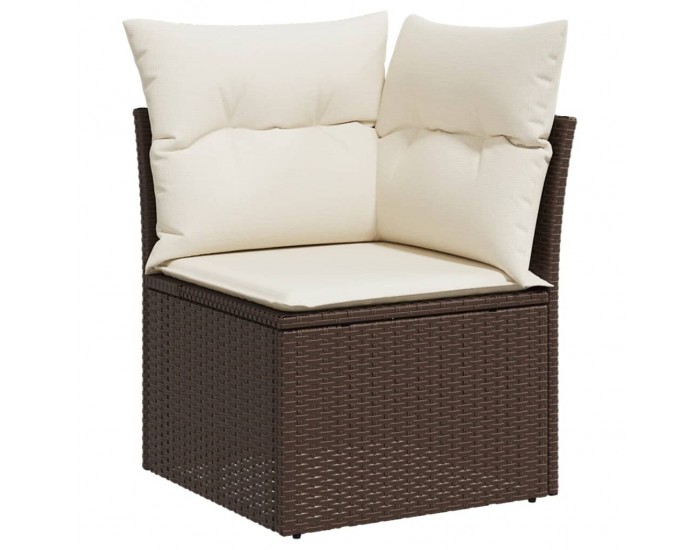 Sonata H Градински комплект с възглавници, 7 части, кафяв, полиратан