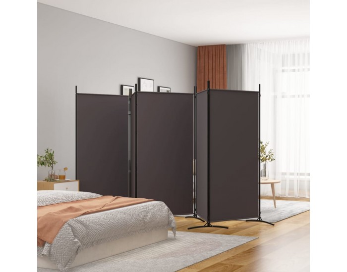 Sonata H Параван за стая, 5 панела, кафяв, 433x180 см, плат