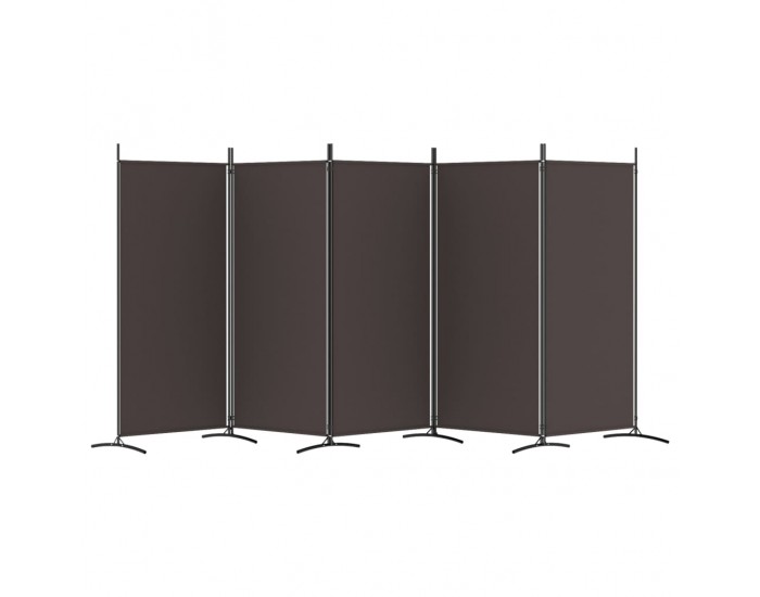 Sonata H Параван за стая, 5 панела, кафяв, 433x180 см, плат