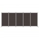 Sonata H Параван за стая, 5 панела, кафяв, 433x180 см, плат
