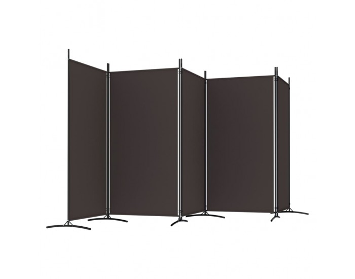 Sonata H Параван за стая, 5 панела, кафяв, 433x180 см, плат