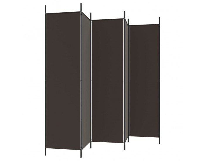 Sonata H Параван за стая, 5 панела, кафяв, 250x200 см, плат