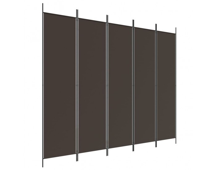 Sonata H Параван за стая, 5 панела, кафяв, 250x200 см, плат