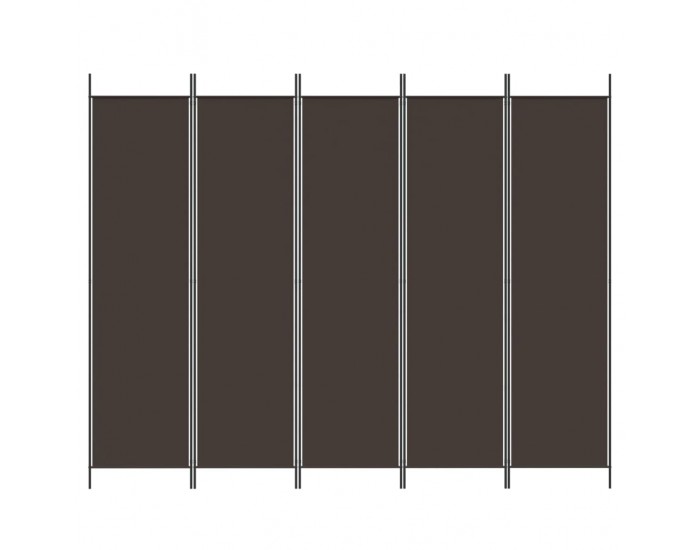 Sonata H Параван за стая, 5 панела, кафяв, 250x200 см, плат