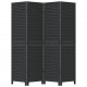 Sonata H Разделител за стая, 4 панела, черен, дърво пауловния масив