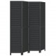 Sonata H Разделител за стая, 4 панела, черен, дърво пауловния масив