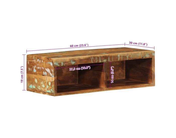 Sonata H Стенен шкаф за телевизор Масивна дървесина Възстановена