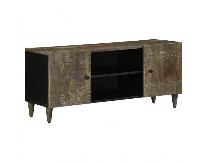 Sonata H ТВ шкаф Светло сив 105x33,5x46 cm Масивна дървесина Манго