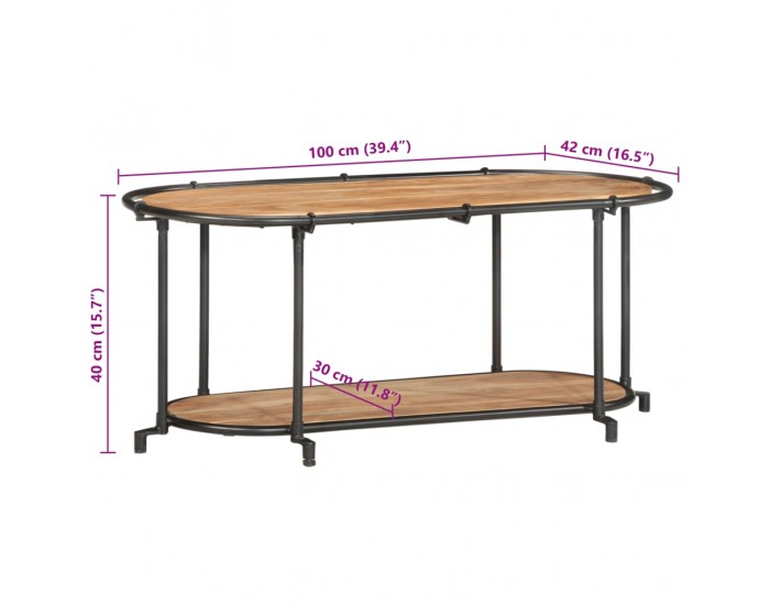 Sonata H ТВ шкаф, 100x42x40 см, масивно акациево дърво