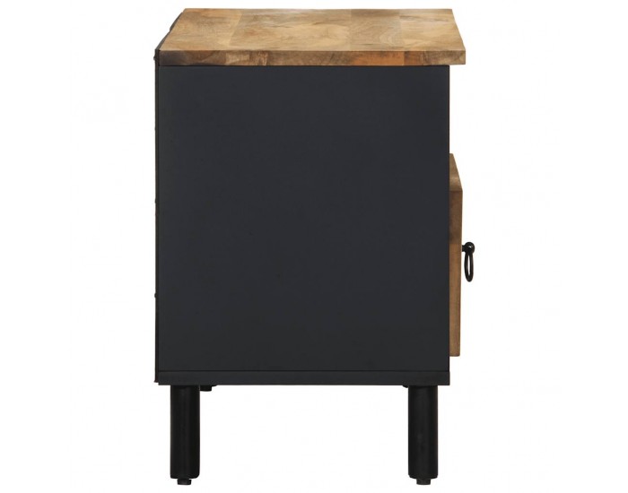 Sonata H ТВ шкаф, черен, 80x33,5x46 см, грубо мангово дърво масив