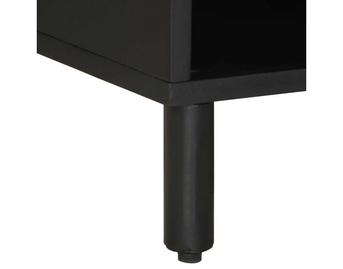 Sonata H ТВ шкаф, черен, 80x33,5x46 см, грубо мангово дърво масив