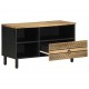 Sonata H ТВ шкаф, черен, 80x33,5x46 см, грубо мангово дърво масив