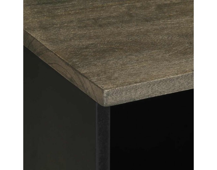 Sonata H ТВ шкаф, черен, 80x33x46 см, мангово дърво масив