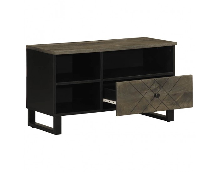 Sonata H ТВ шкаф, черен, 80x33x46 см, мангово дърво масив