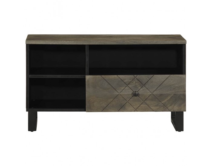 Sonata H ТВ шкаф, черен, 80x33x46 см, мангово дърво масив