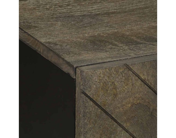 Sonata H ТВ шкаф, черен, 105x33x46 см, масивно мангово дърво