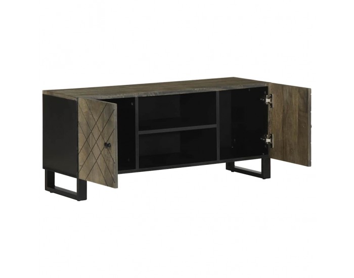 Sonata H ТВ шкаф, черен, 105x33x46 см, масивно мангово дърво