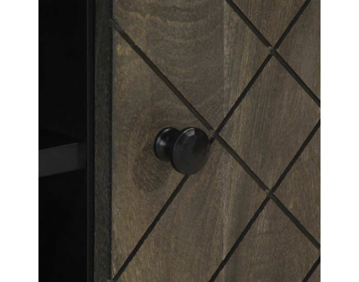 Sonata H ТВ шкаф, черен, 105x33x46 см, масивно мангово дърво