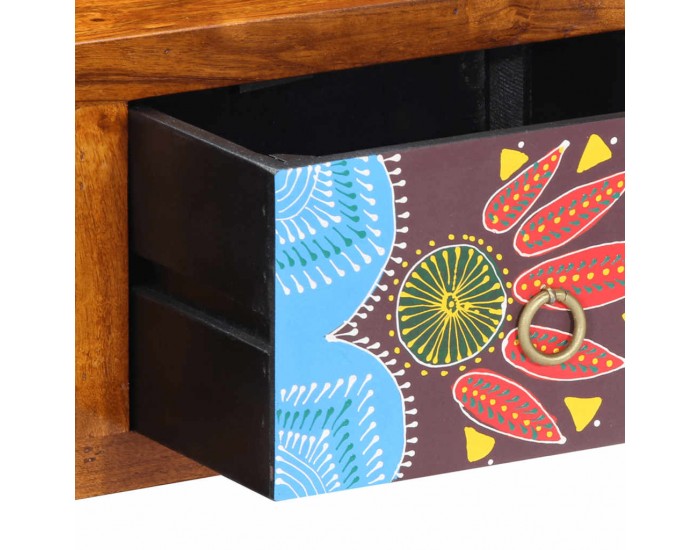 Sonata H Стенен ТВ шкаф Многоцветен 100x30x22 Масивна дървесина Акация