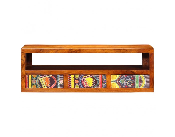 Sonata H Стенен ТВ шкаф Многоцветен 90x30x30 Масивна дървесина Акация