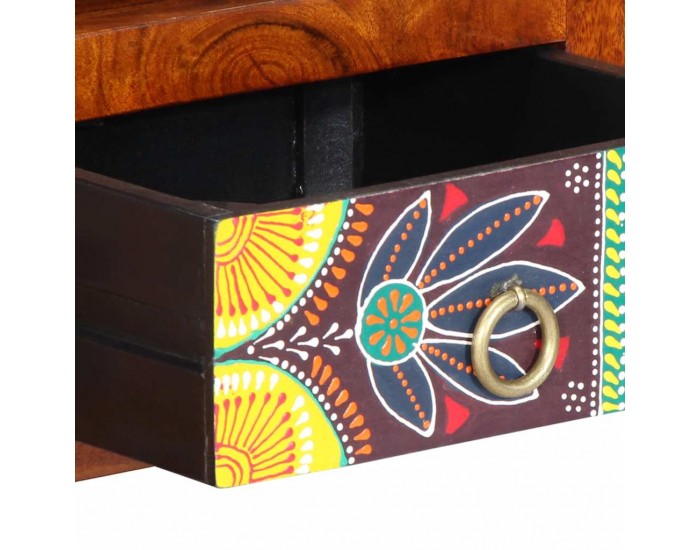 Sonata H Стенен ТВ шкаф Многоцветен 90x30x30 Масивна дървесина Акация