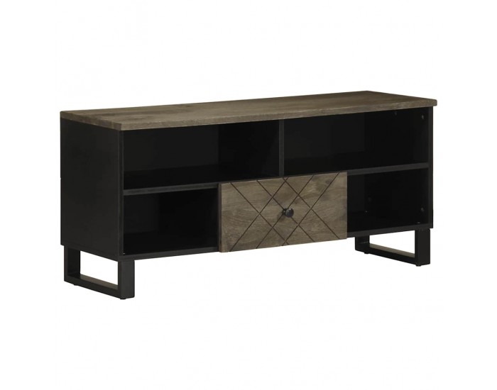 Sonata H ТВ шкаф, черен, 100x33x46 см, мангово дърво масив