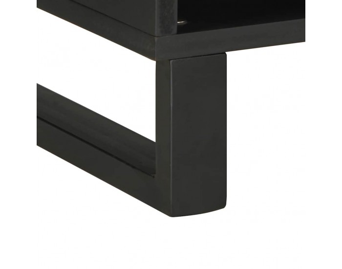 Sonata H ТВ шкаф, черен, 100x33x46 см, мангово дърво масив