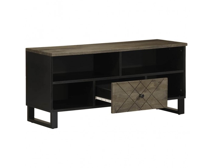 Sonata H ТВ шкаф, черен, 100x33x46 см, мангово дърво масив