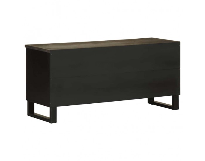 Sonata H ТВ шкаф, черен, 100x33x46 см, мангово дърво масив