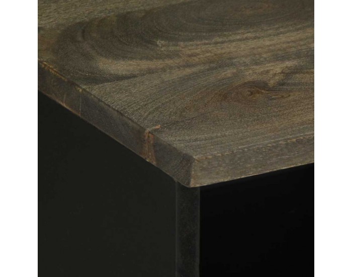 Sonata H ТВ шкаф, черен, 100x33x46 см, мангово дърво масив