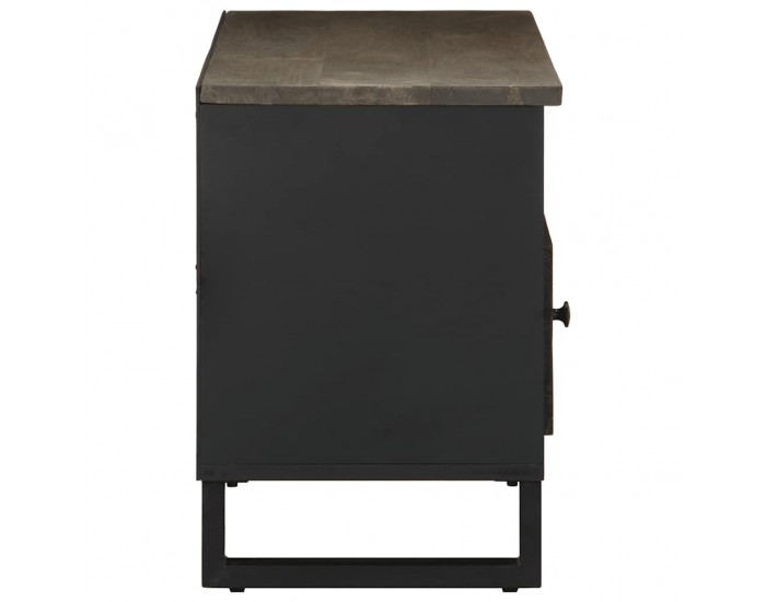 Sonata H ТВ шкаф, черен, 100x33x46 см, мангово дърво масив