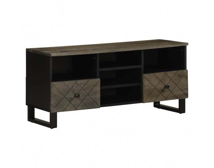 Sonata H ТВ шкаф, черен, 100x33x46 см, мангово дърво масив