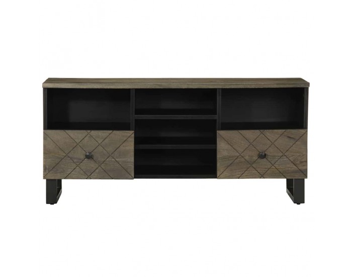 Sonata H ТВ шкаф, черен, 100x33x46 см, мангово дърво масив