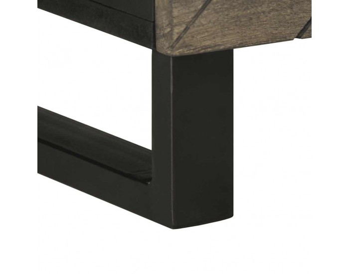 Sonata H ТВ шкаф, черен, 100x33x46 см, мангово дърво масив