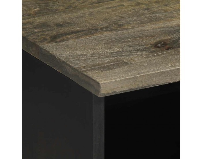 Sonata H ТВ шкаф, черен, 100x33x46 см, мангово дърво масив