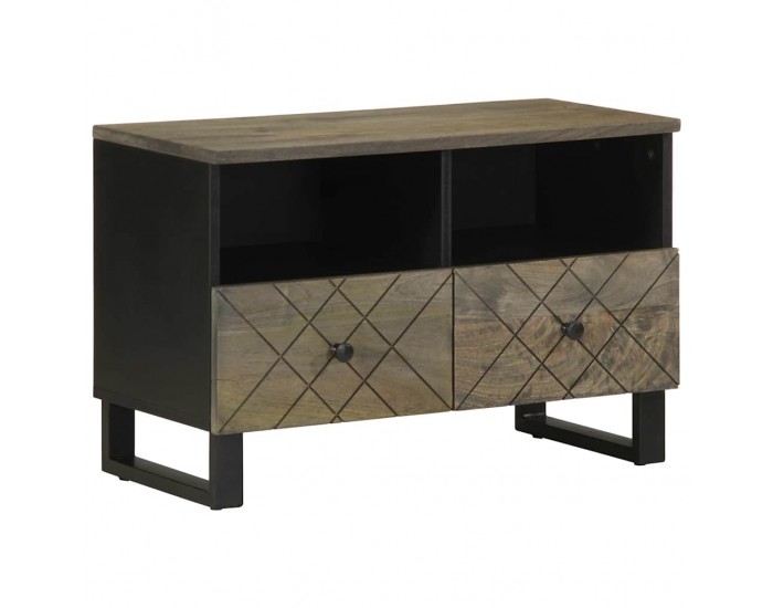 Sonata H ТВ шкаф, черен, 70x33x46 см, мангово дърво масив