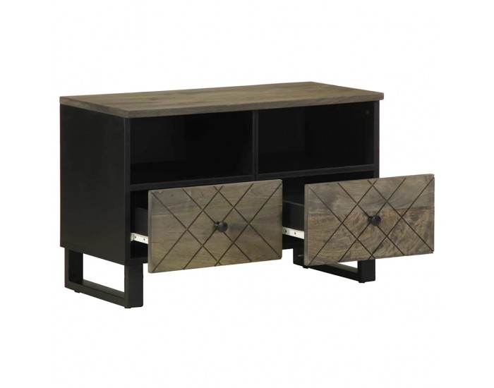 Sonata H ТВ шкаф, черен, 70x33x46 см, мангово дърво масив