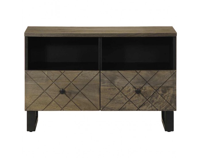 Sonata H ТВ шкаф, черен, 70x33x46 см, мангово дърво масив