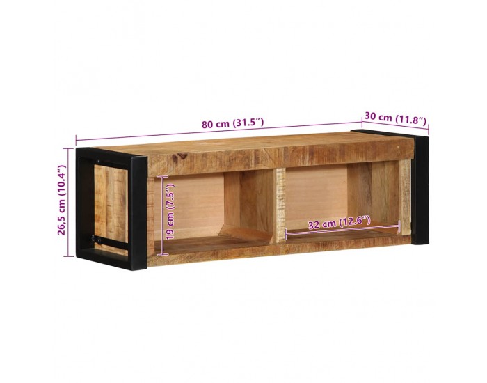 Sonata H ТВ шкаф 80x30x25 cm Масивна груба дървесина Манго